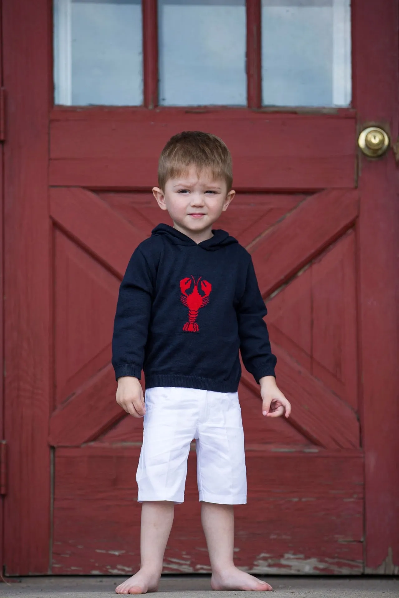 20044T-Kickin Crawfish Zip Back Navy Toddler Sweater