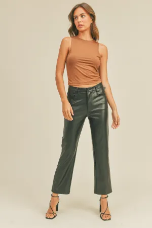 Black Get to the Point Faux Leather Pants