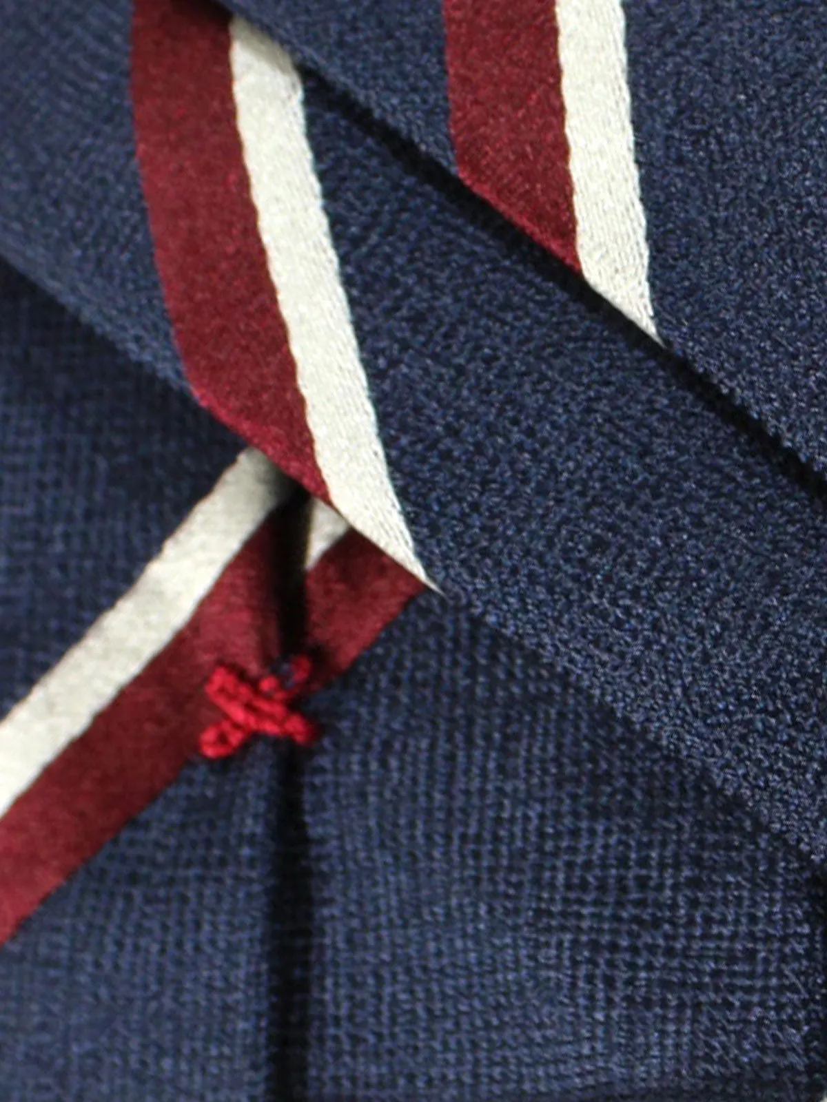 Brunello Cucinelli Silk Tie Navy Maroon Stripes