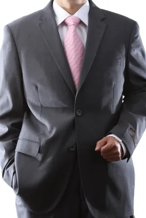 Caravelli Men's Super 150's Poly/Viscose Wool Feel Single Breasted 2 Button Regular Fit 2pc Suit Style S600512N in Grey Color (free shipping)