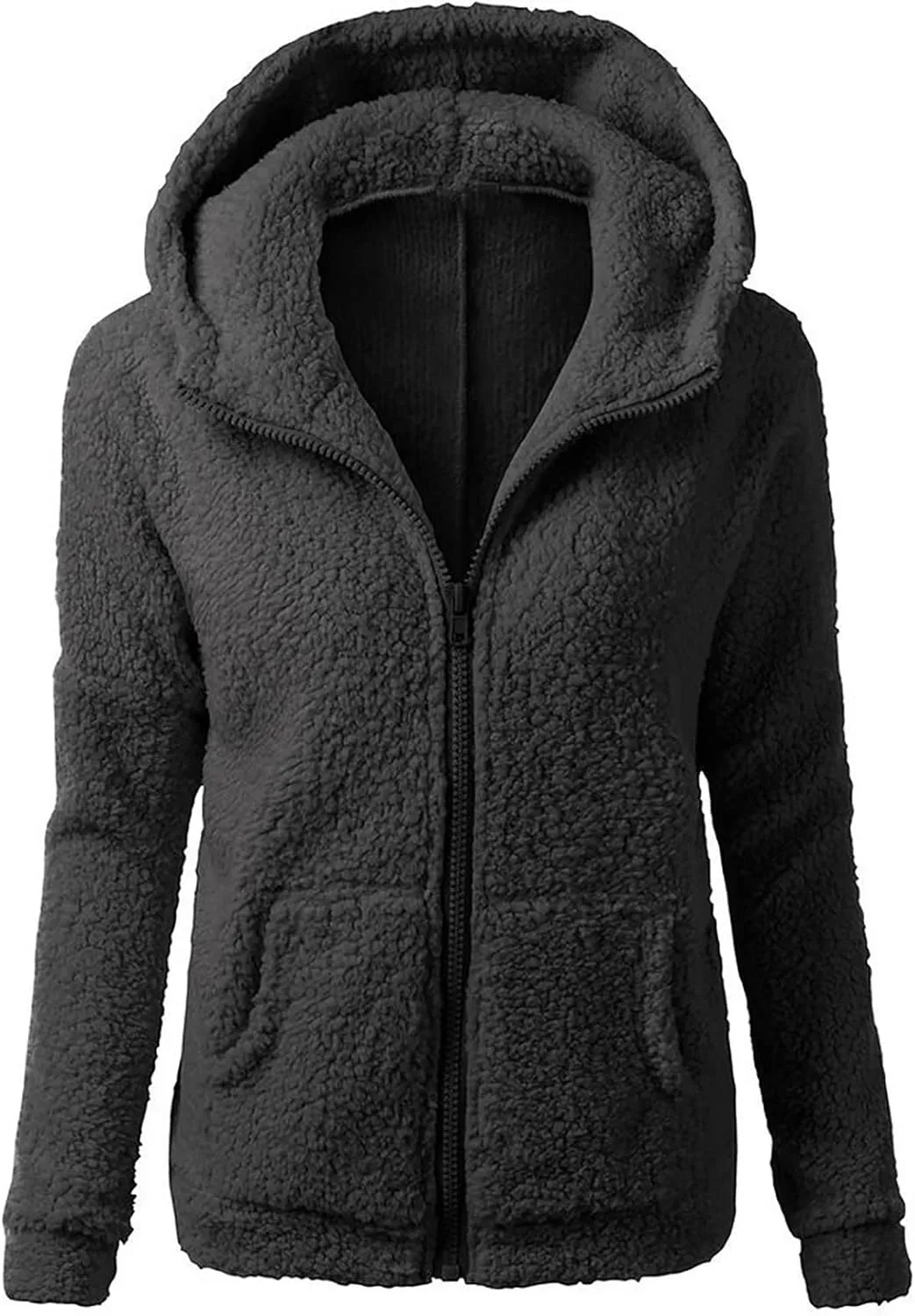 Ceboyel Womens Fleece Jacket With Hood Sherpa Full Zip Up Hoodie Fuzzy Coats Trendy Lightweight Warm Winter Clothes 2023