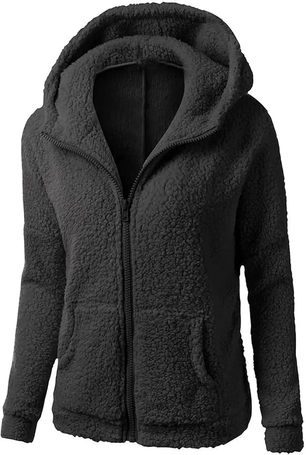Ceboyel Womens Fleece Jacket With Hood Sherpa Full Zip Up Hoodie Fuzzy Coats Trendy Lightweight Warm Winter Clothes 2023