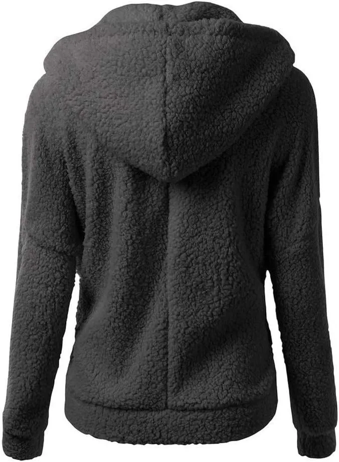 Ceboyel Womens Fleece Jacket With Hood Sherpa Full Zip Up Hoodie Fuzzy Coats Trendy Lightweight Warm Winter Clothes 2023