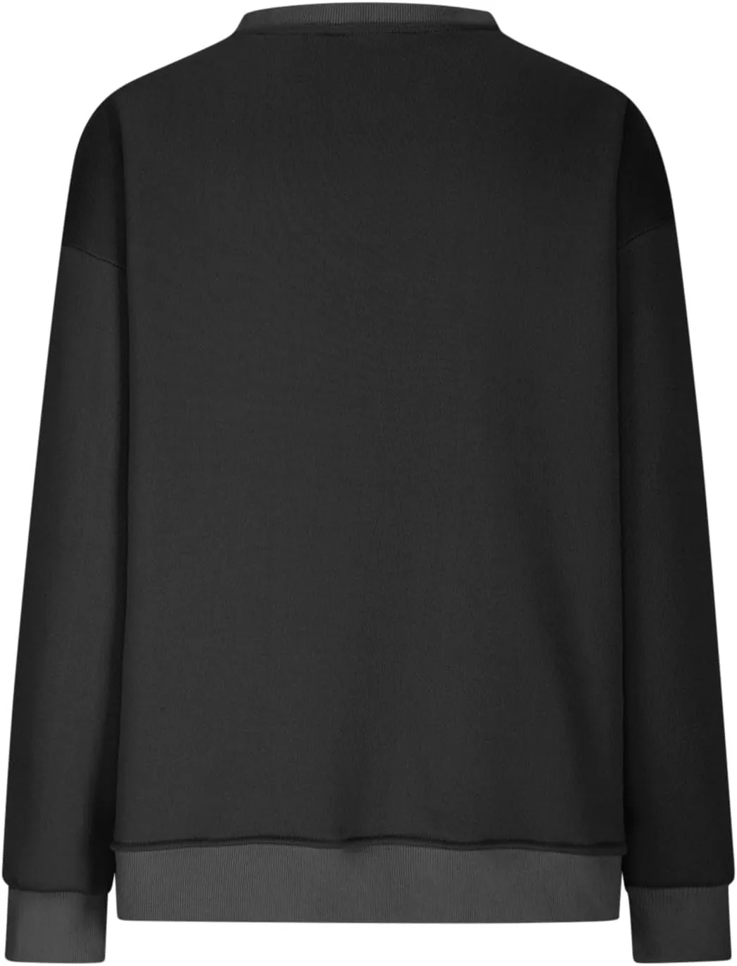 Crewneck Sweatshirts for Women Oversized Patchwork Casual Trendy Fall Tops Long Sleeve Pullover Sweaters with Pockets