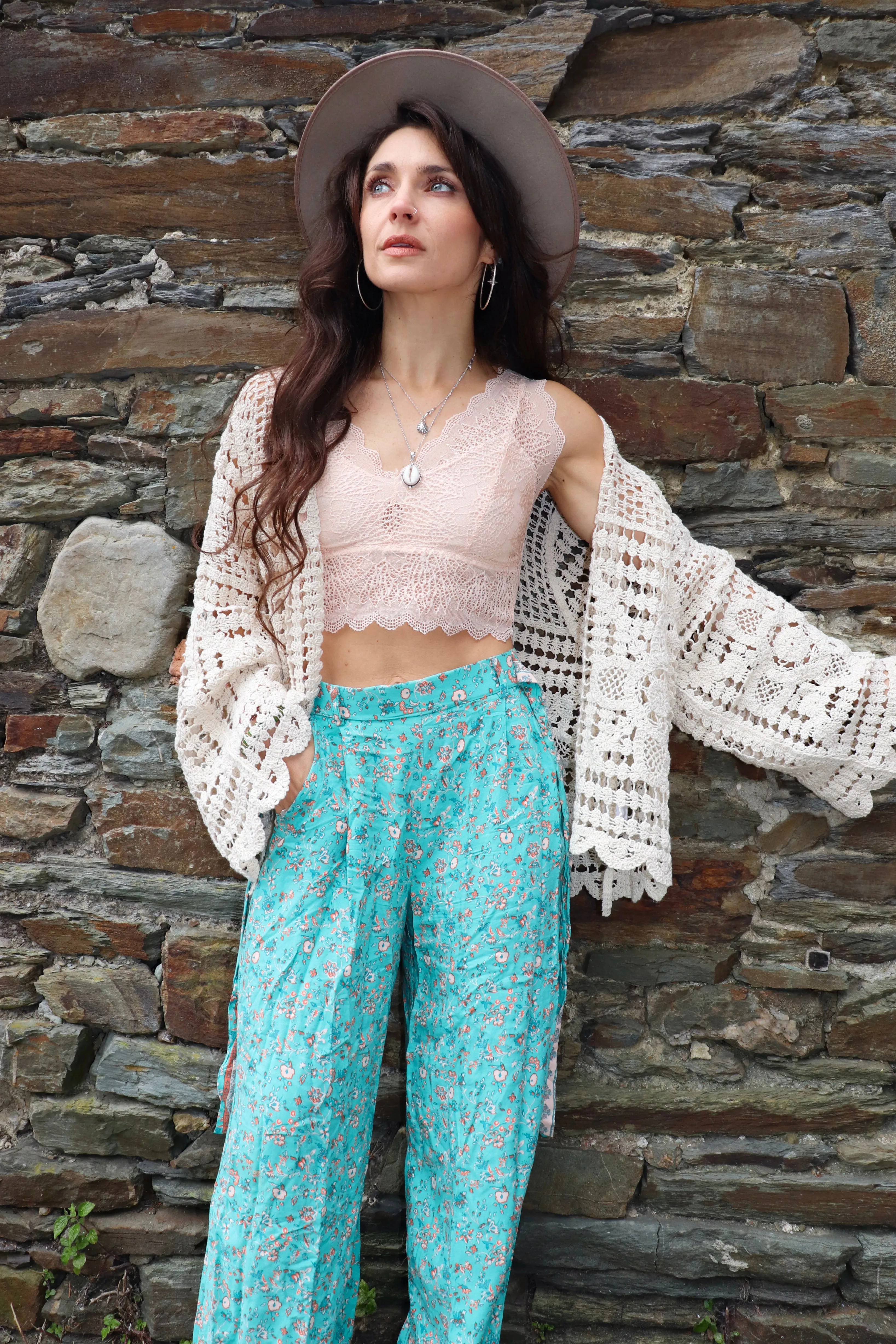 Crochet tie cardigan