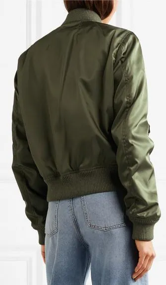 Embellished Embroidered Shell Bomber Jacket