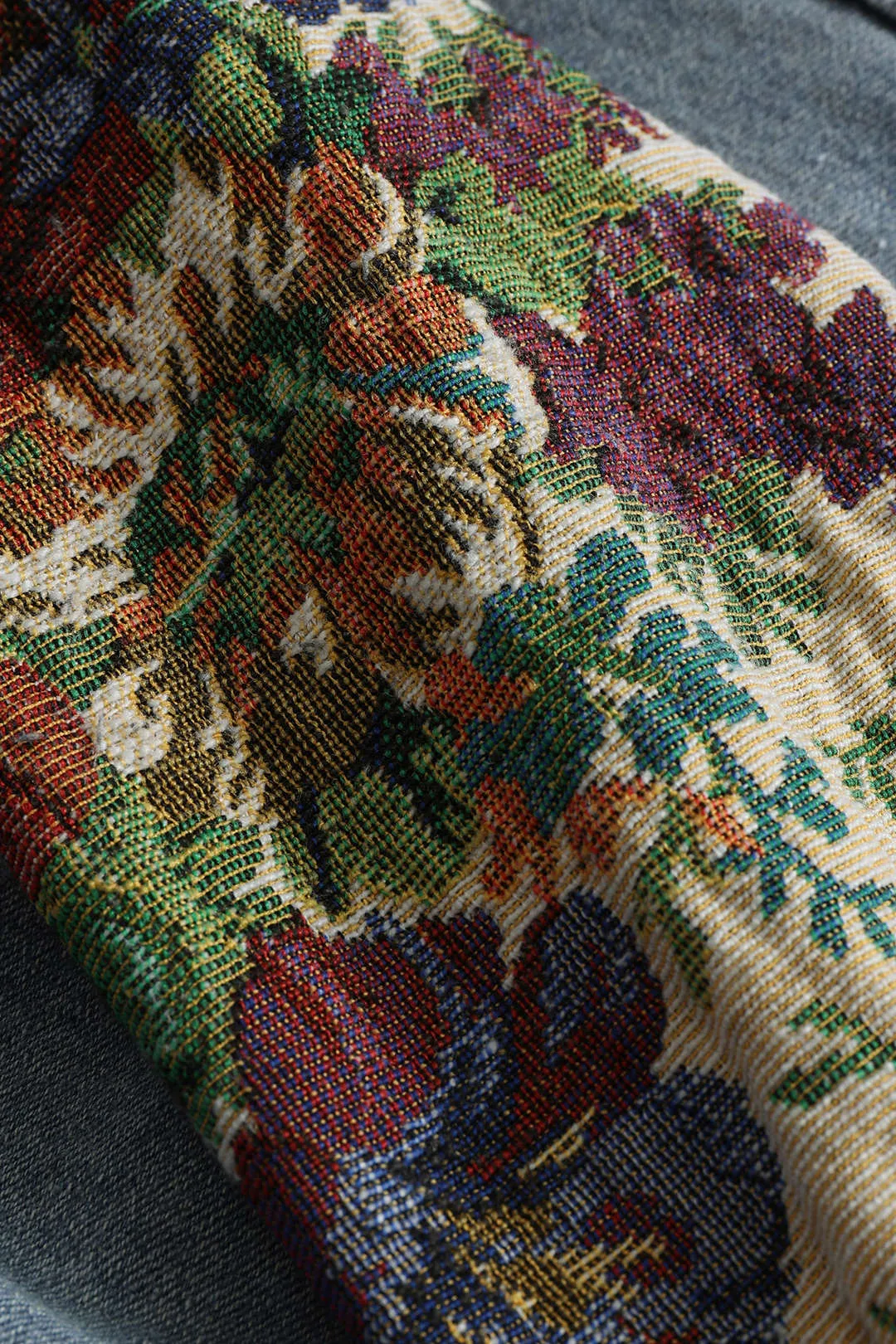 Floral Denim Patchwork Outerwear