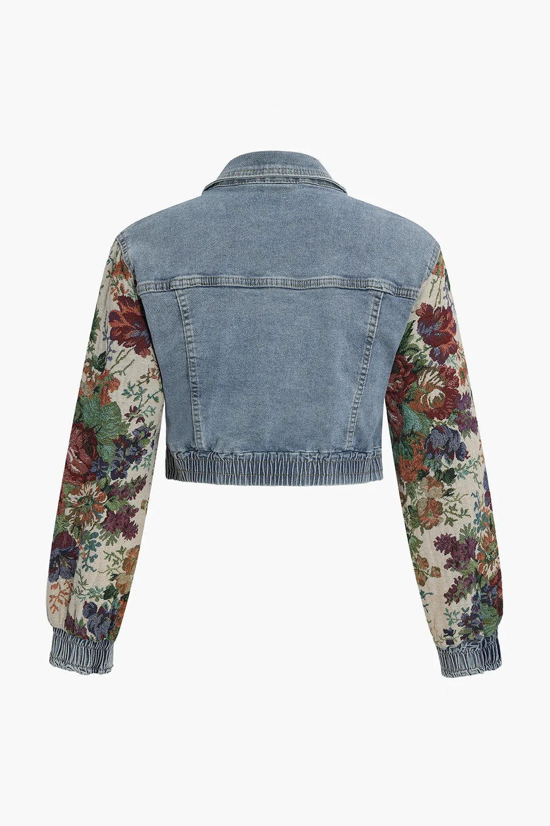 Floral Denim Patchwork Outerwear