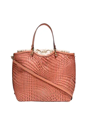 Genevieve Open Weave Tote in Apricot
