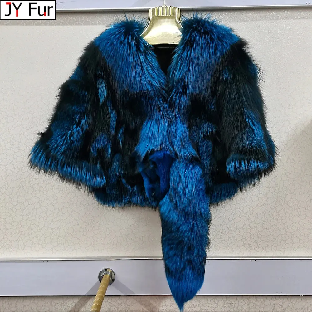 Genuine Real Fox Fur Coat - 100% Natural Fox