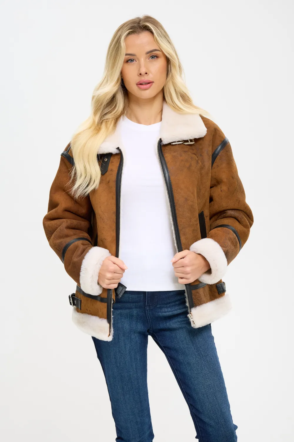 Giovanna Sheepskin B-3 Jacket