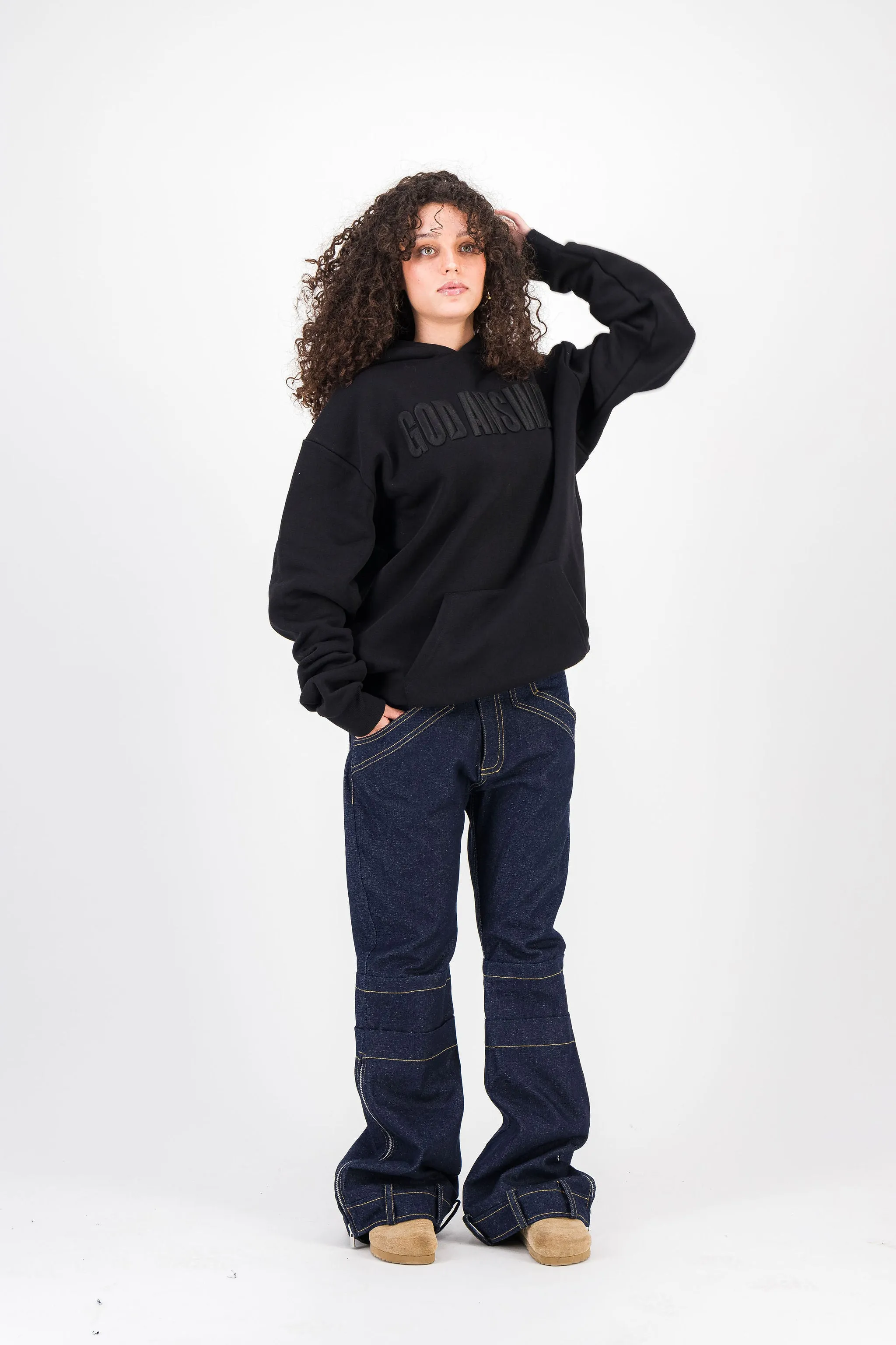 GOD ANSWER BLACK HOODIE