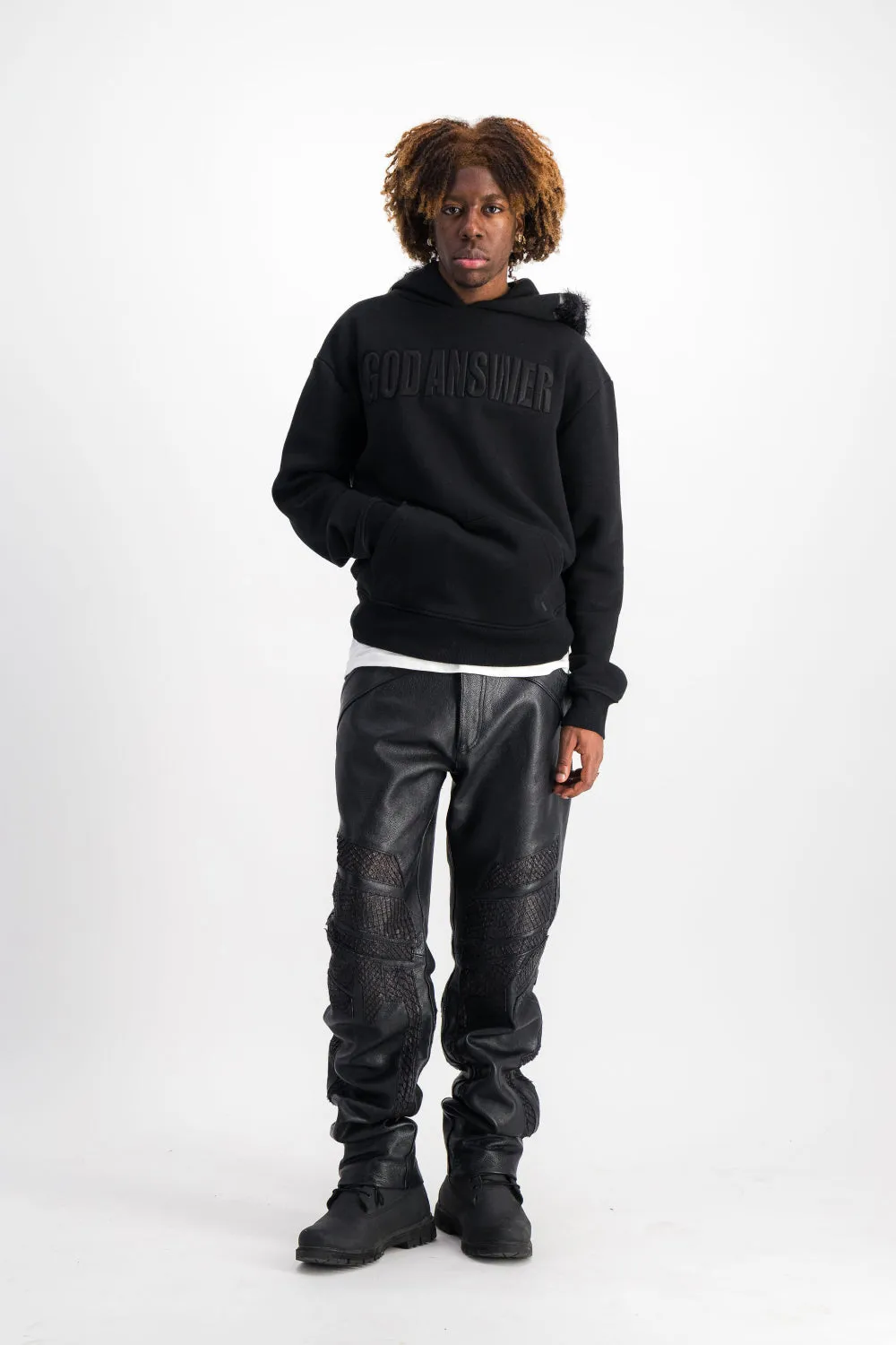 GOD ANSWER BLACK HOODIE
