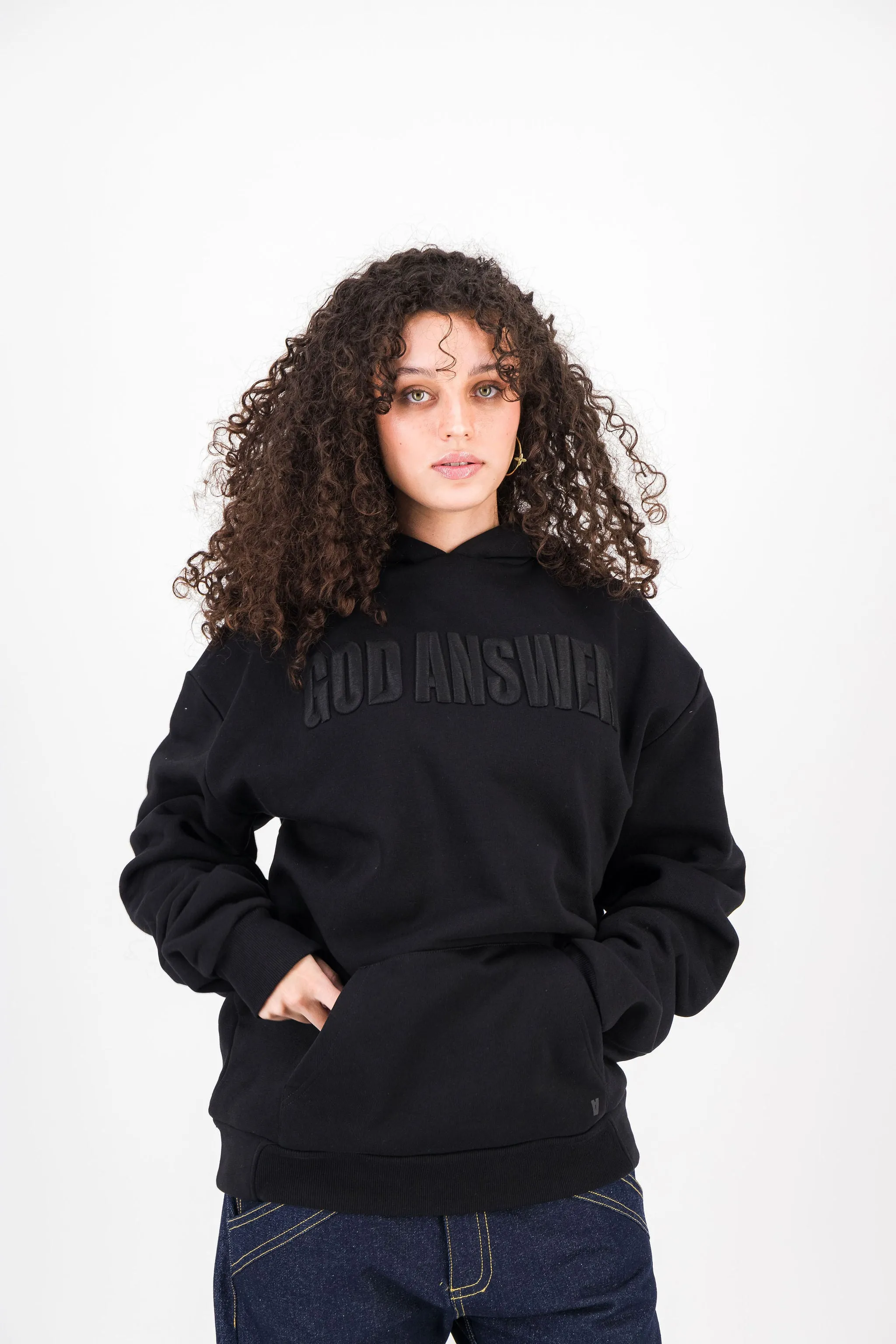 GOD ANSWER BLACK HOODIE