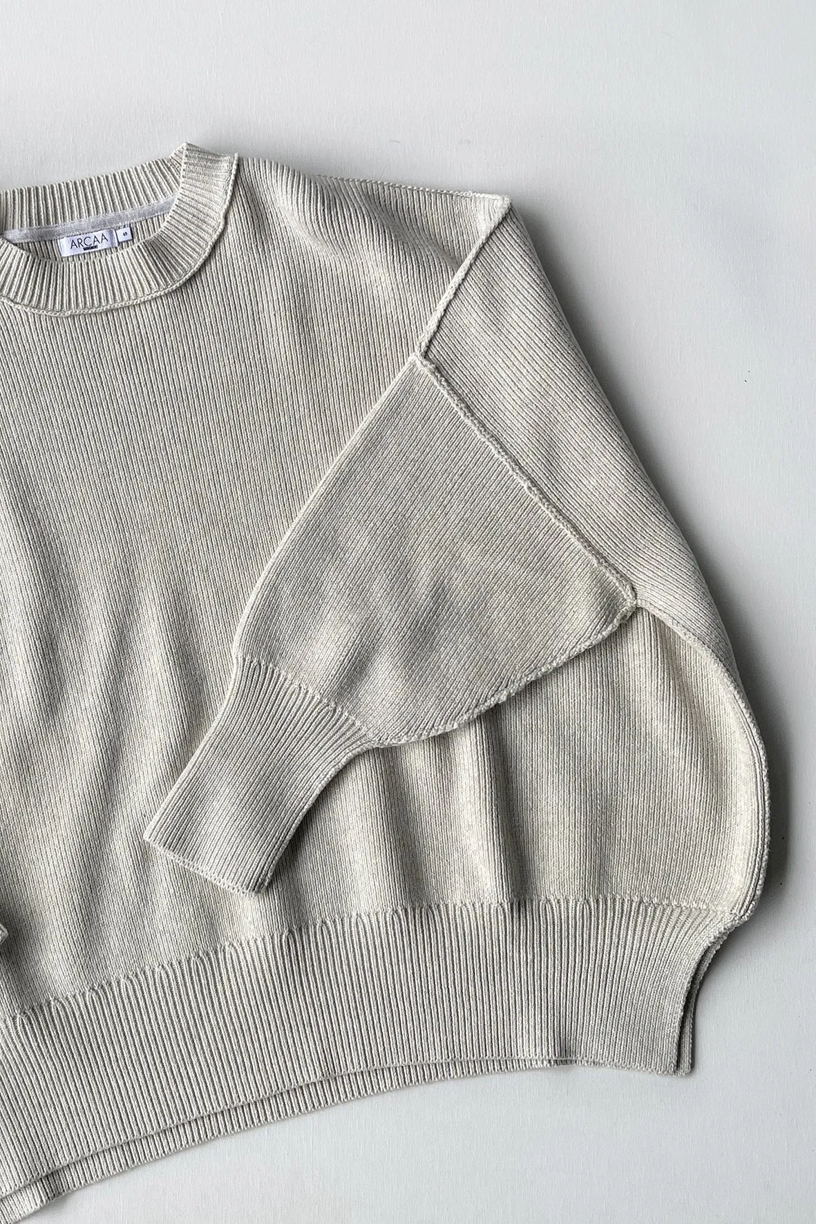 Harper Organic Knit Sweater - Grey Marle