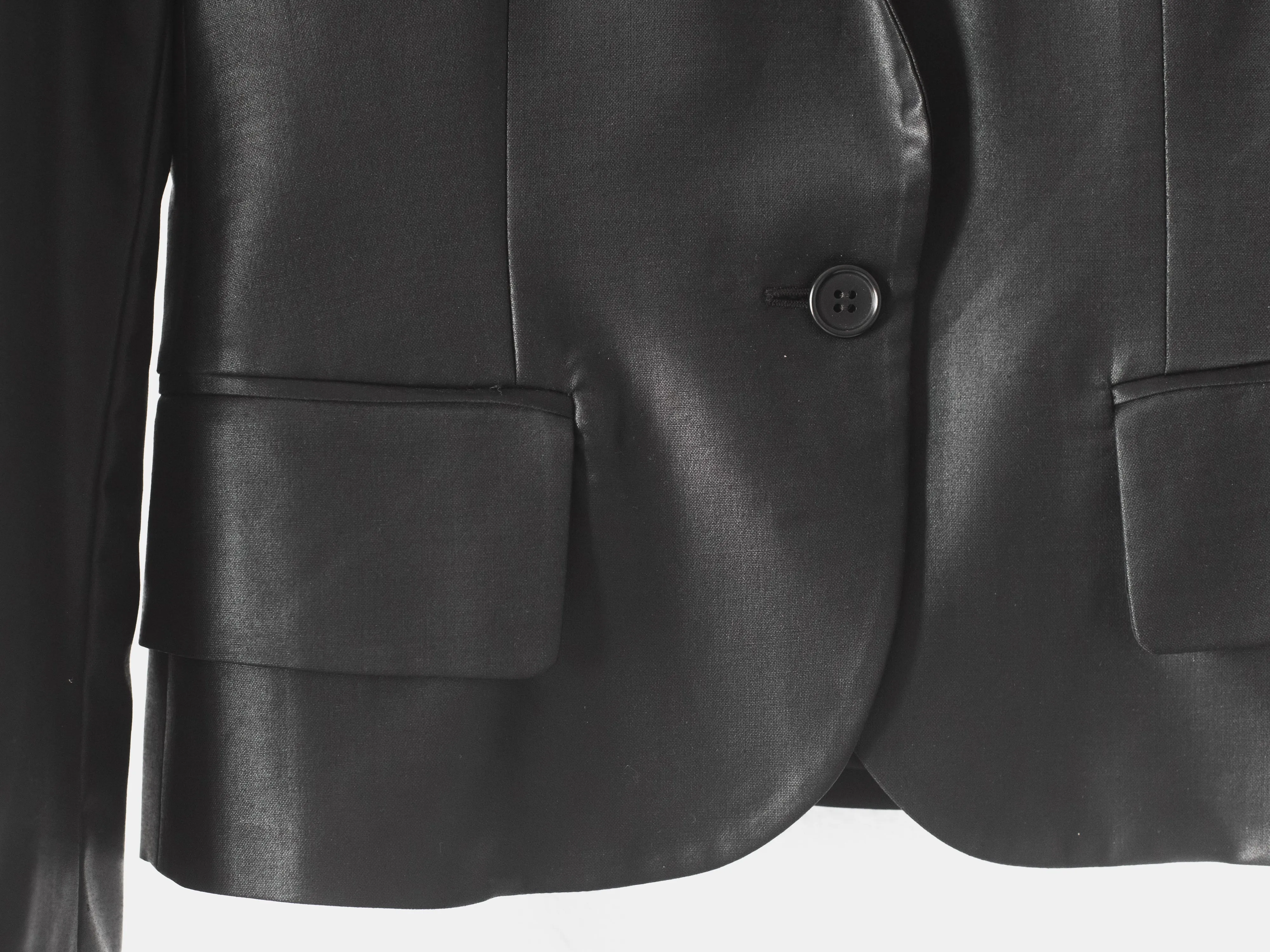 Helmut Lang SS05 Liquid Resin Coated Wool Suit & Skirt