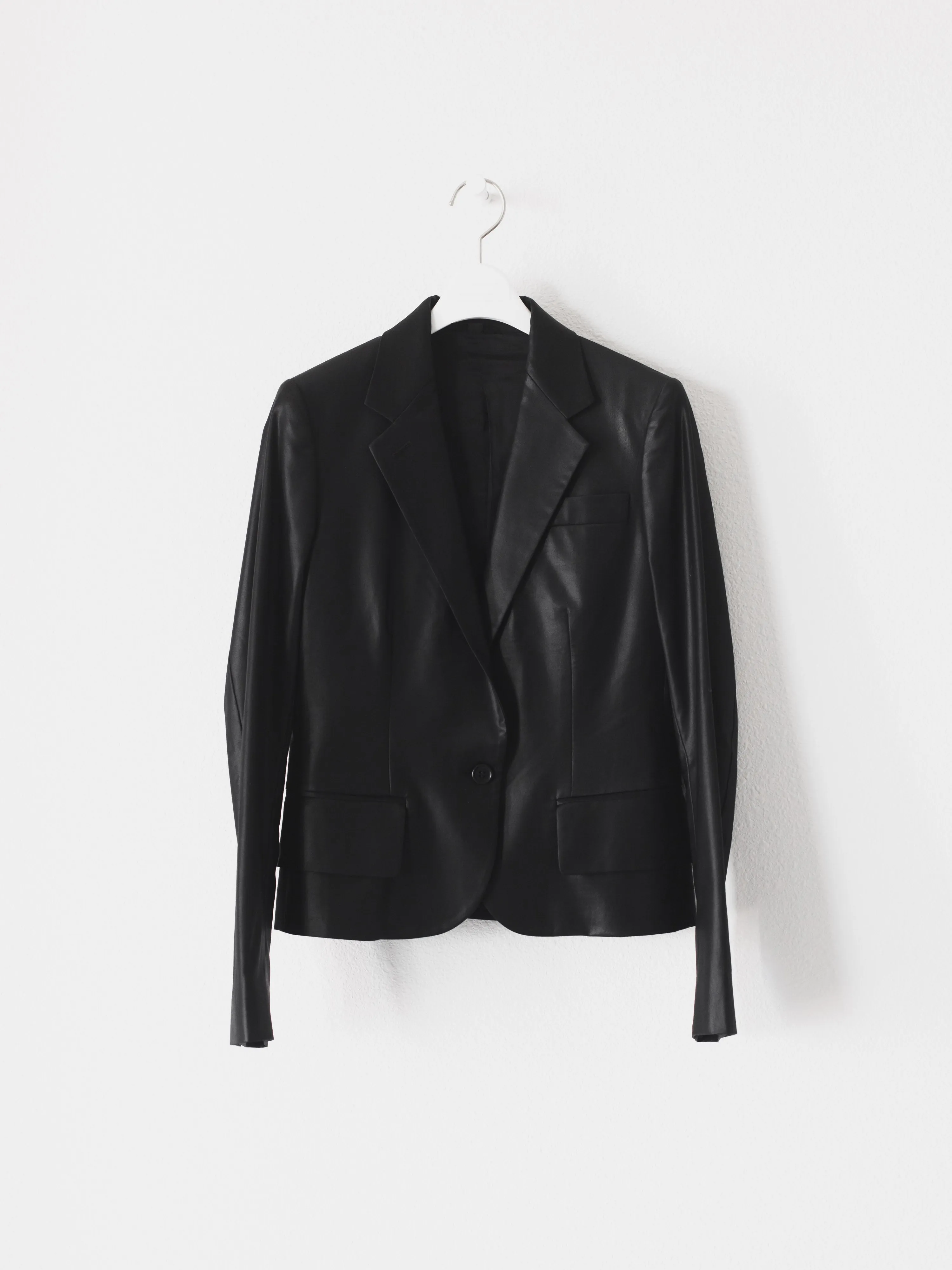 Helmut Lang SS05 Liquid Resin Coated Wool Suit & Skirt