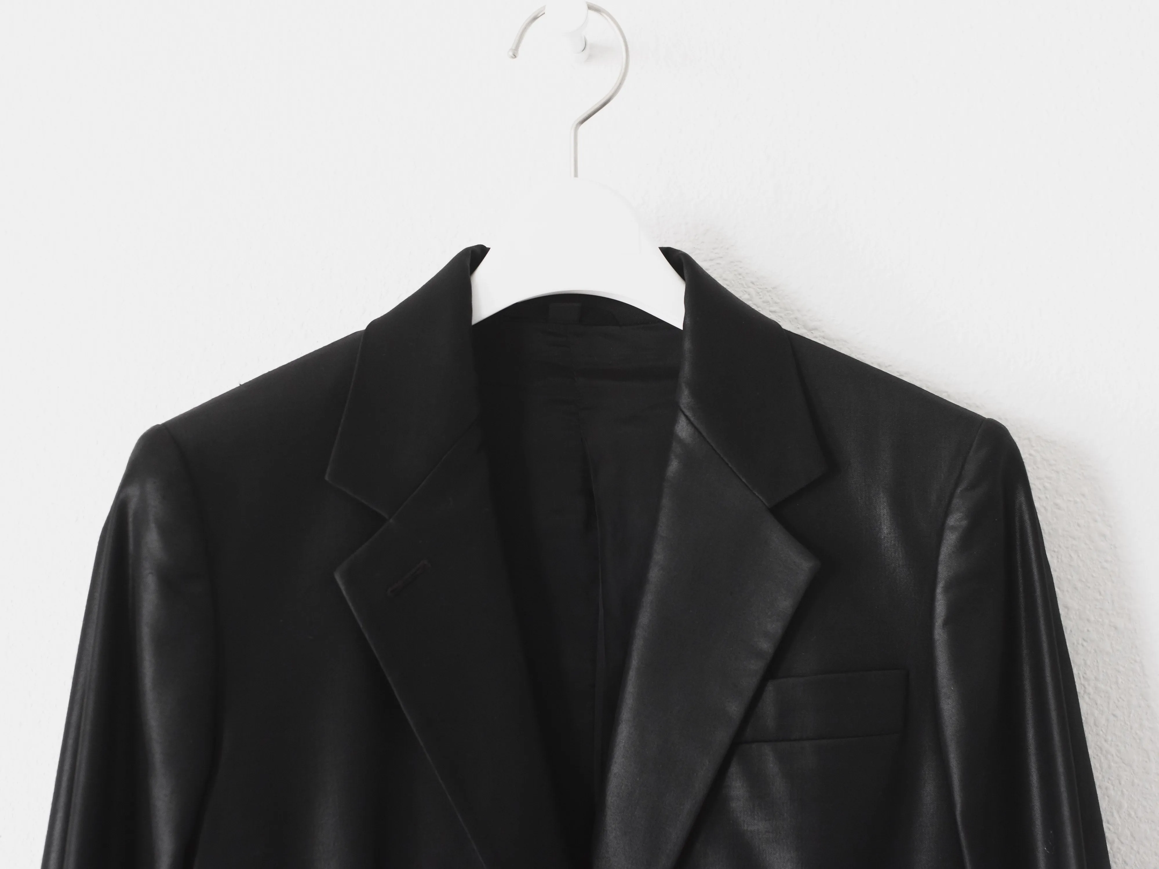 Helmut Lang SS05 Liquid Resin Coated Wool Suit & Skirt