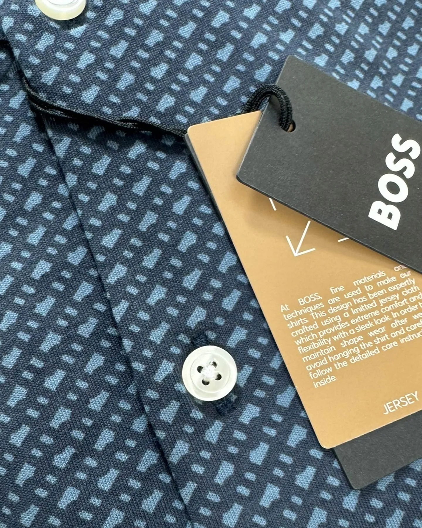 Hugo Boss Shirt Midnight Gray Pattern XXL Slim Fit SALE