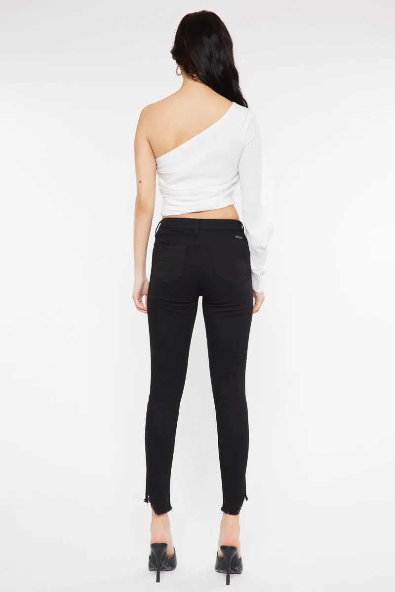 Kancan - Women's High Rise Hem Detail Skinny Jeans - KC7267