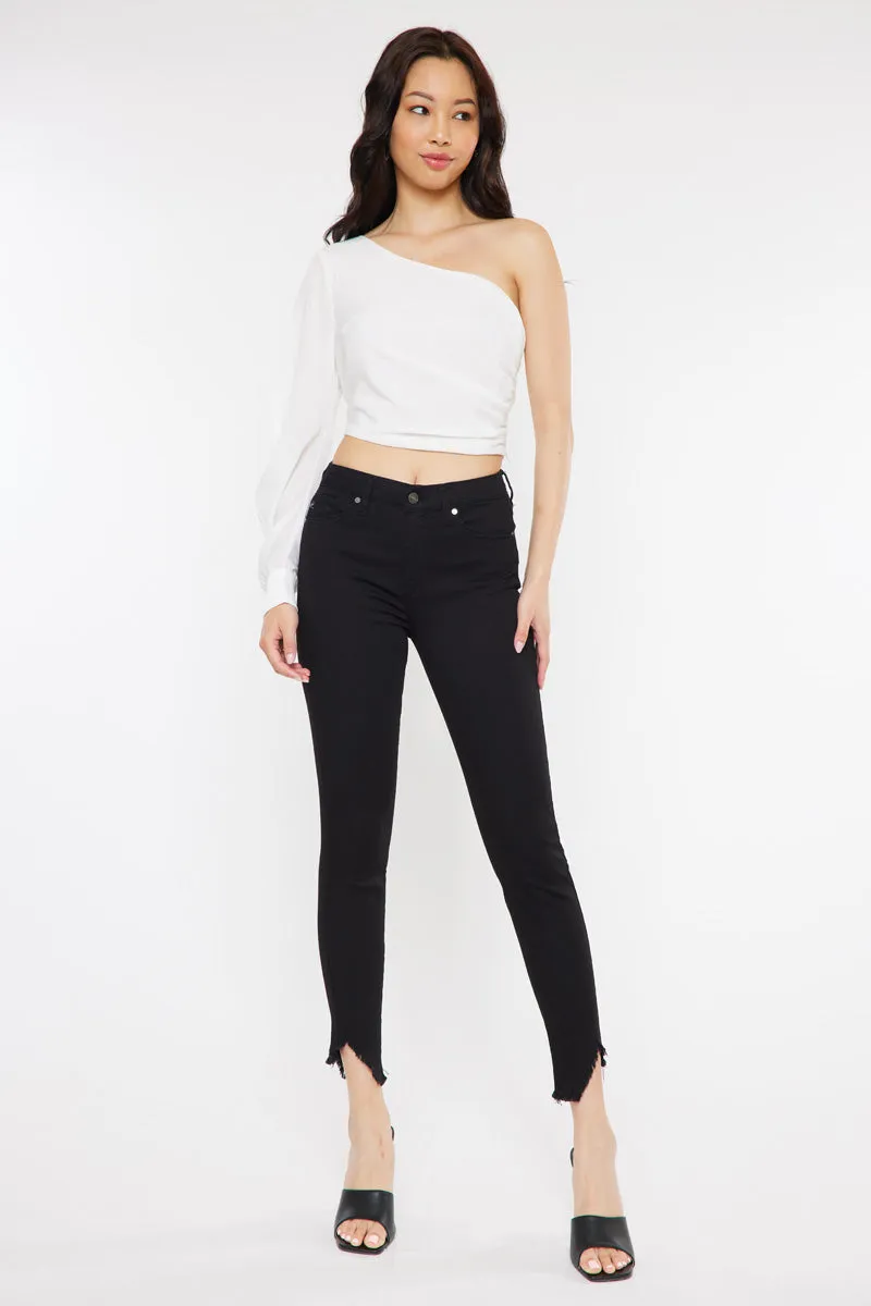 Kancan - Women's High Rise Hem Detail Skinny Jeans - KC7267