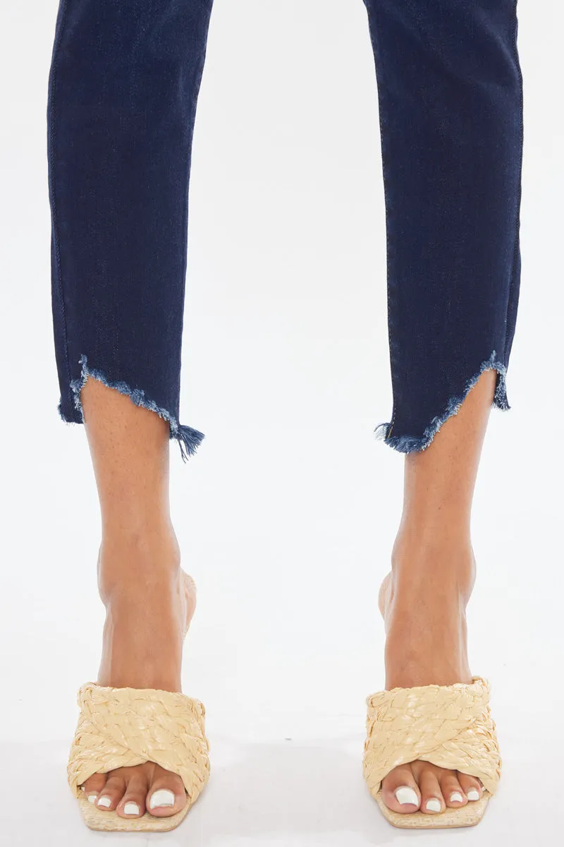 Kancan - Women's High Rise Hem Detail Skinny Jeans - KC7267