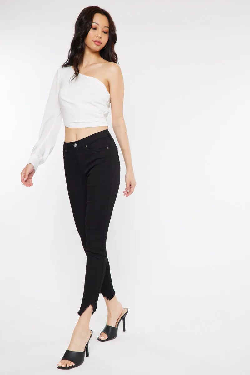 Kancan - Women's High Rise Hem Detail Skinny Jeans - KC7267