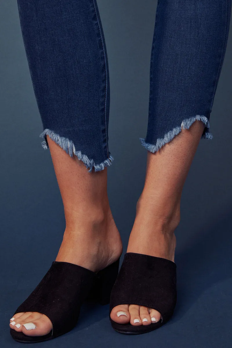 Kancan - Women's High Rise Hem Detail Skinny Jeans - KC7267