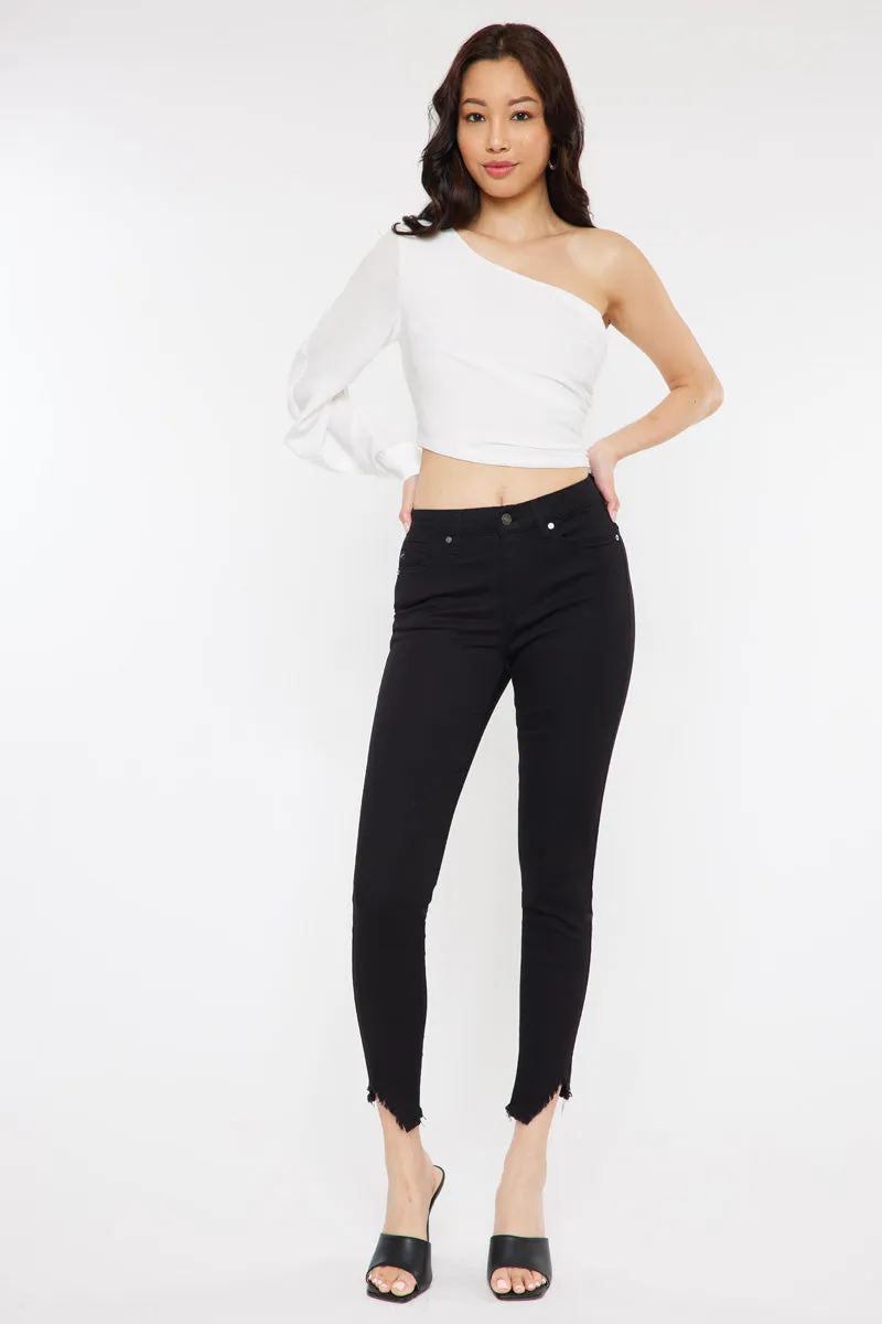 Kancan - Women's High Rise Hem Detail Skinny Jeans - KC7267