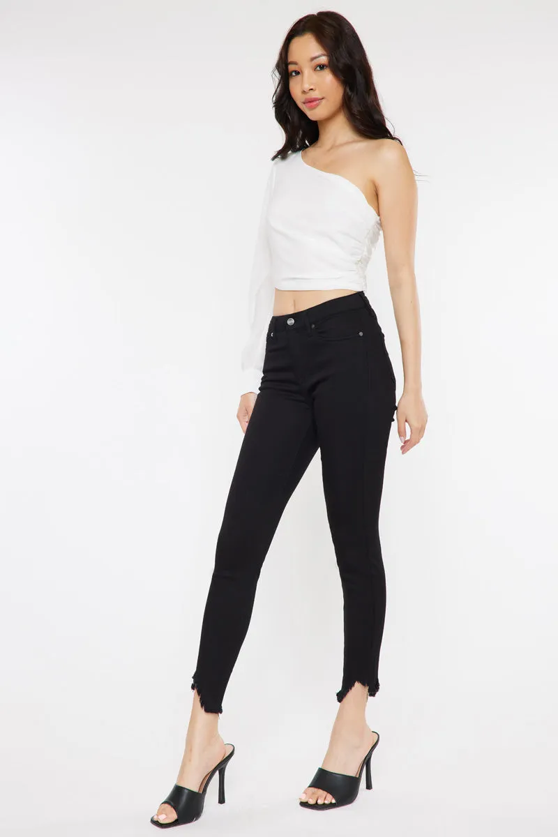 Kancan - Women's High Rise Hem Detail Skinny Jeans - KC7267