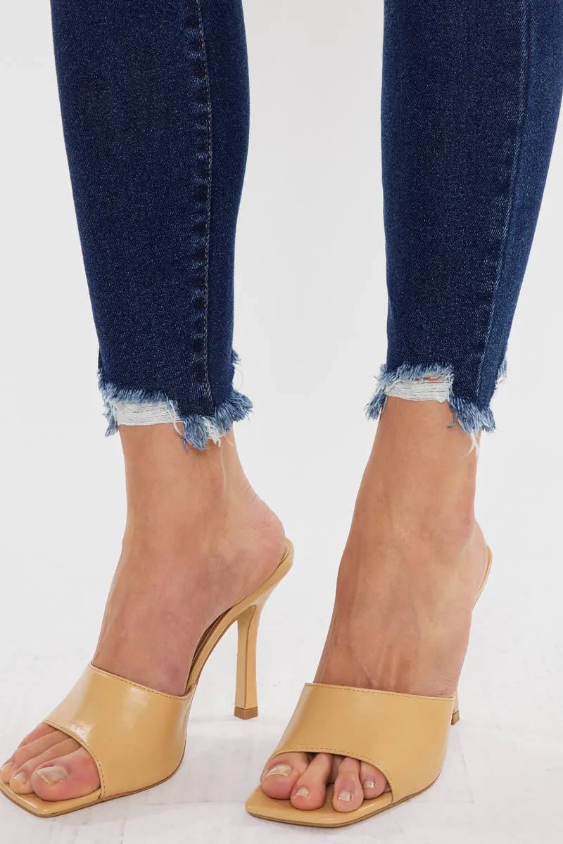 Kancan - Women's Super High Rise Distressed Ankle Skinny Jeans-kc8567 ST