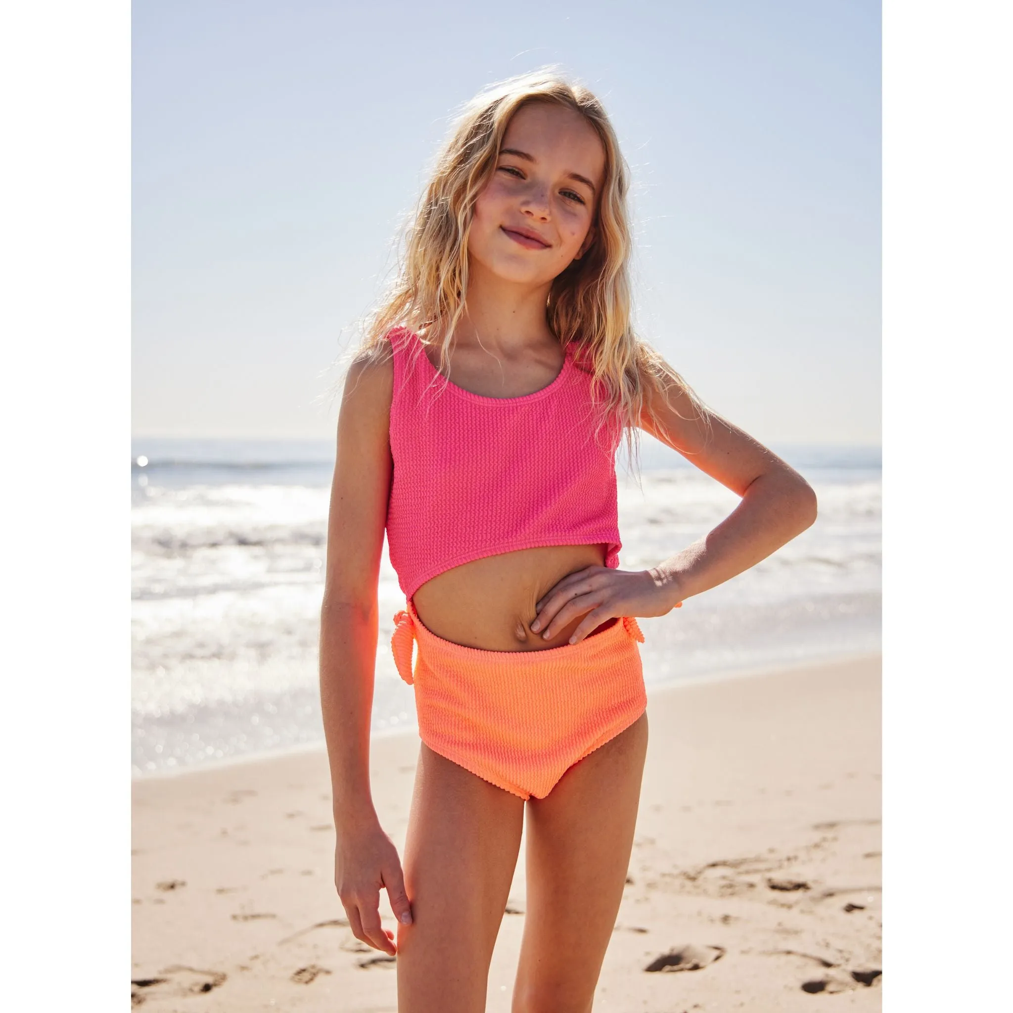 Kids (7-16) One Piece Swim Suit | Hot Pink