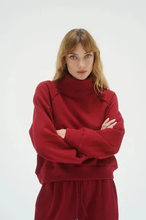 LNA Rhodes Fleece Pullover in Oxblood