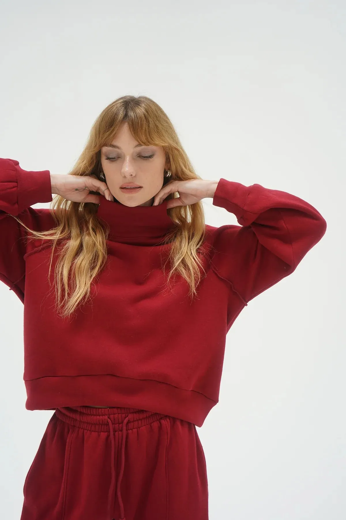 LNA Rhodes Fleece Pullover in Oxblood