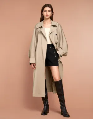Loose Fit Batwing Sleeve Coat