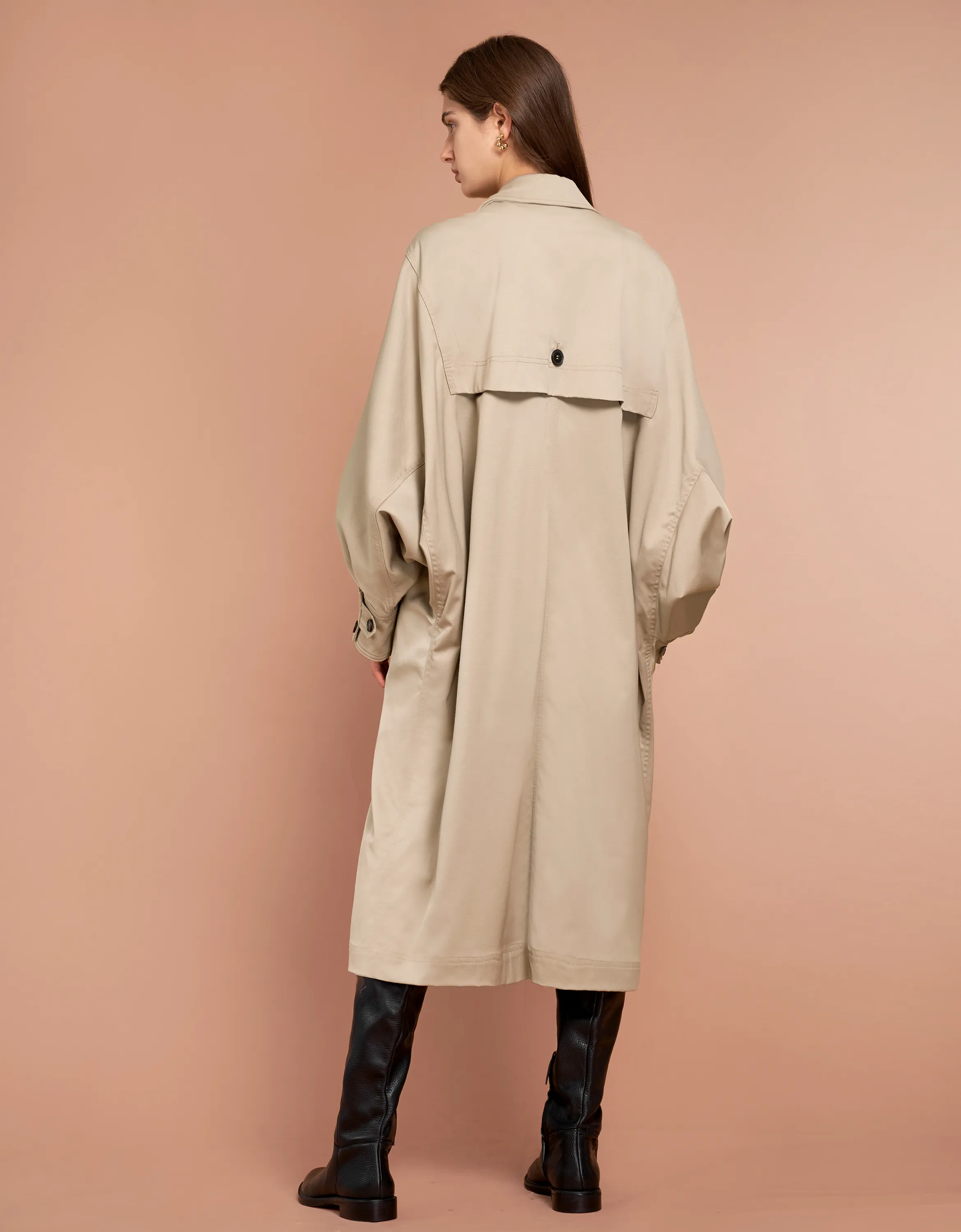 Loose Fit Batwing Sleeve Coat
