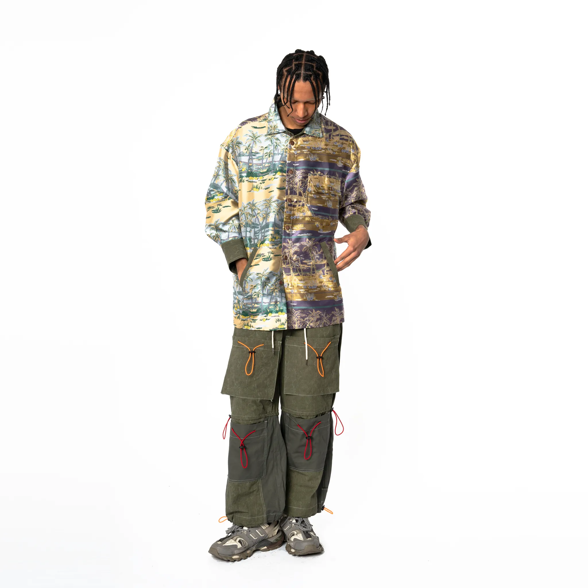 Loose Fit Overshirt - Contrasting Vintage Tropical