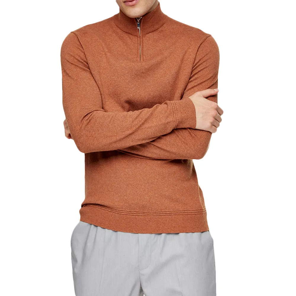 Men's Quarter-Zip Sweater,Brick