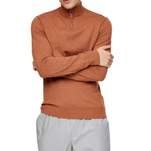 Men's Quarter-Zip Sweater,Brick