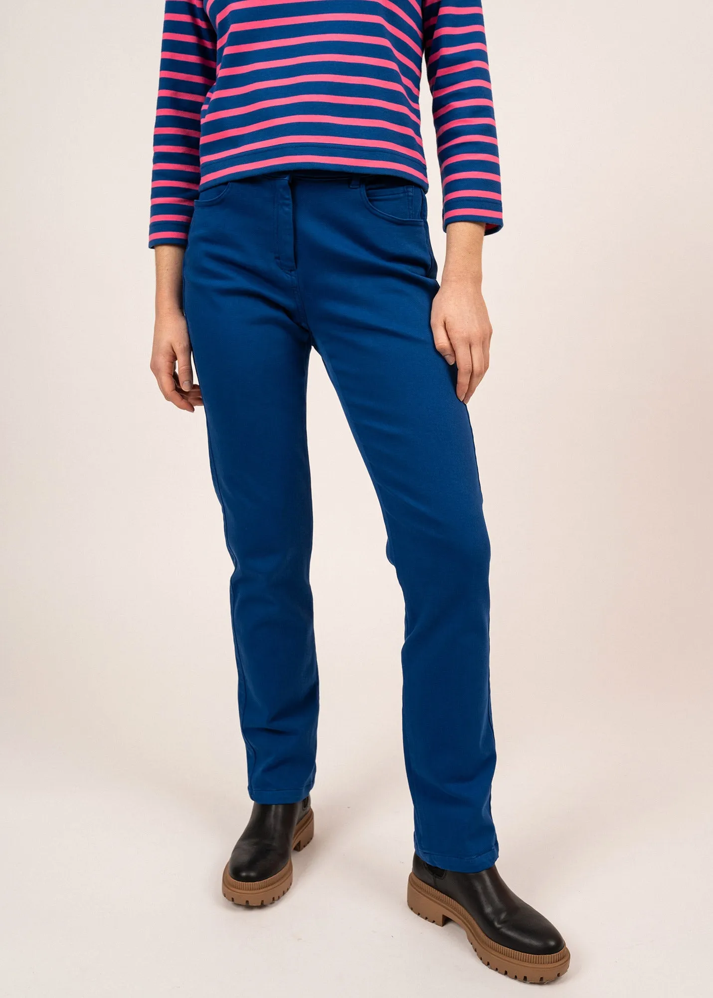 Patricia straight pants - elasticated waist, in stretch cotton (GITANE)