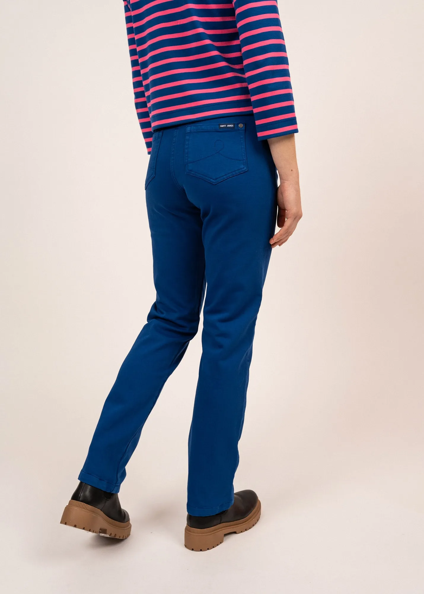 Patricia straight pants - elasticated waist, in stretch cotton (GITANE)