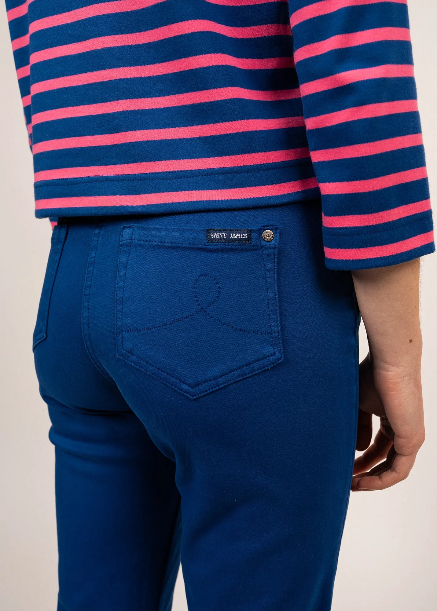 Patricia straight pants - elasticated waist, in stretch cotton (GITANE)