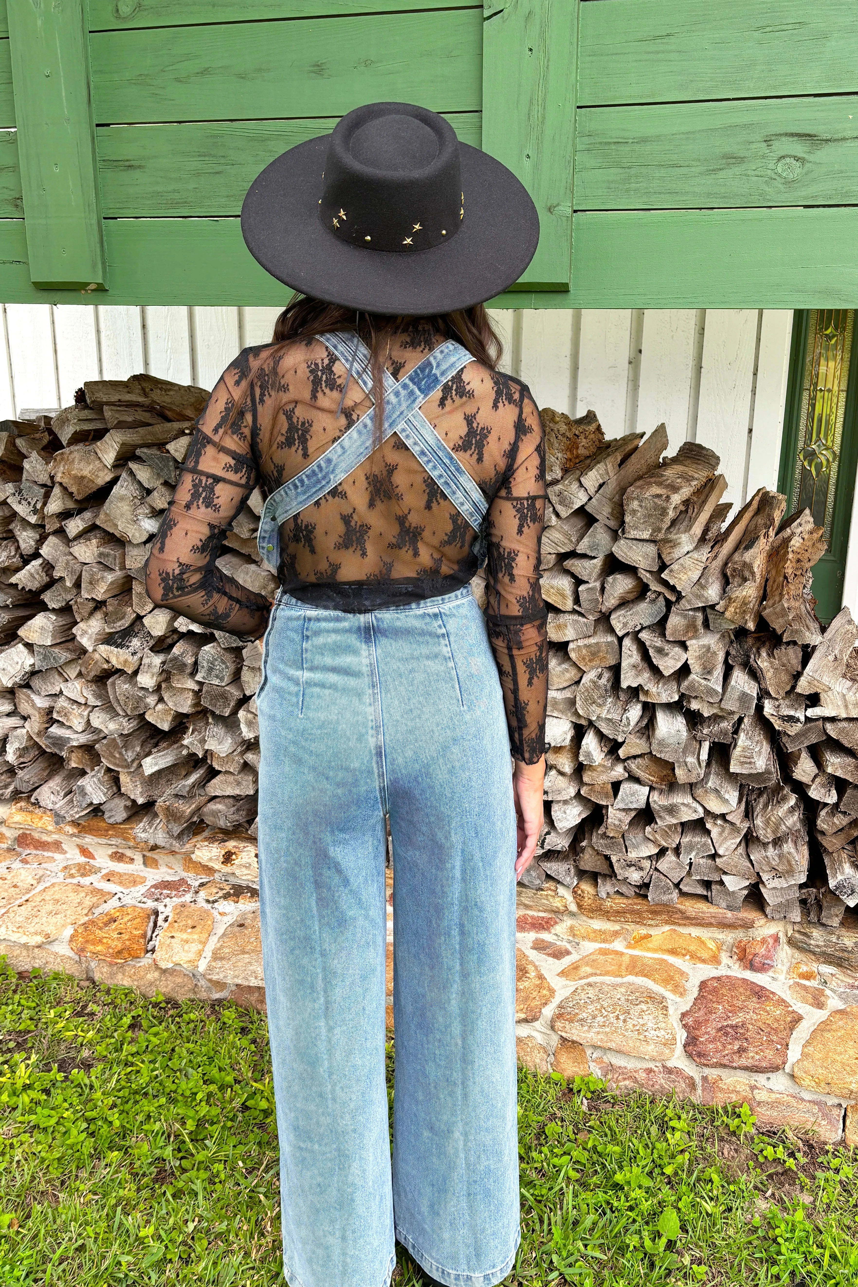 Playful Impression Denim Overall Jumpsuit