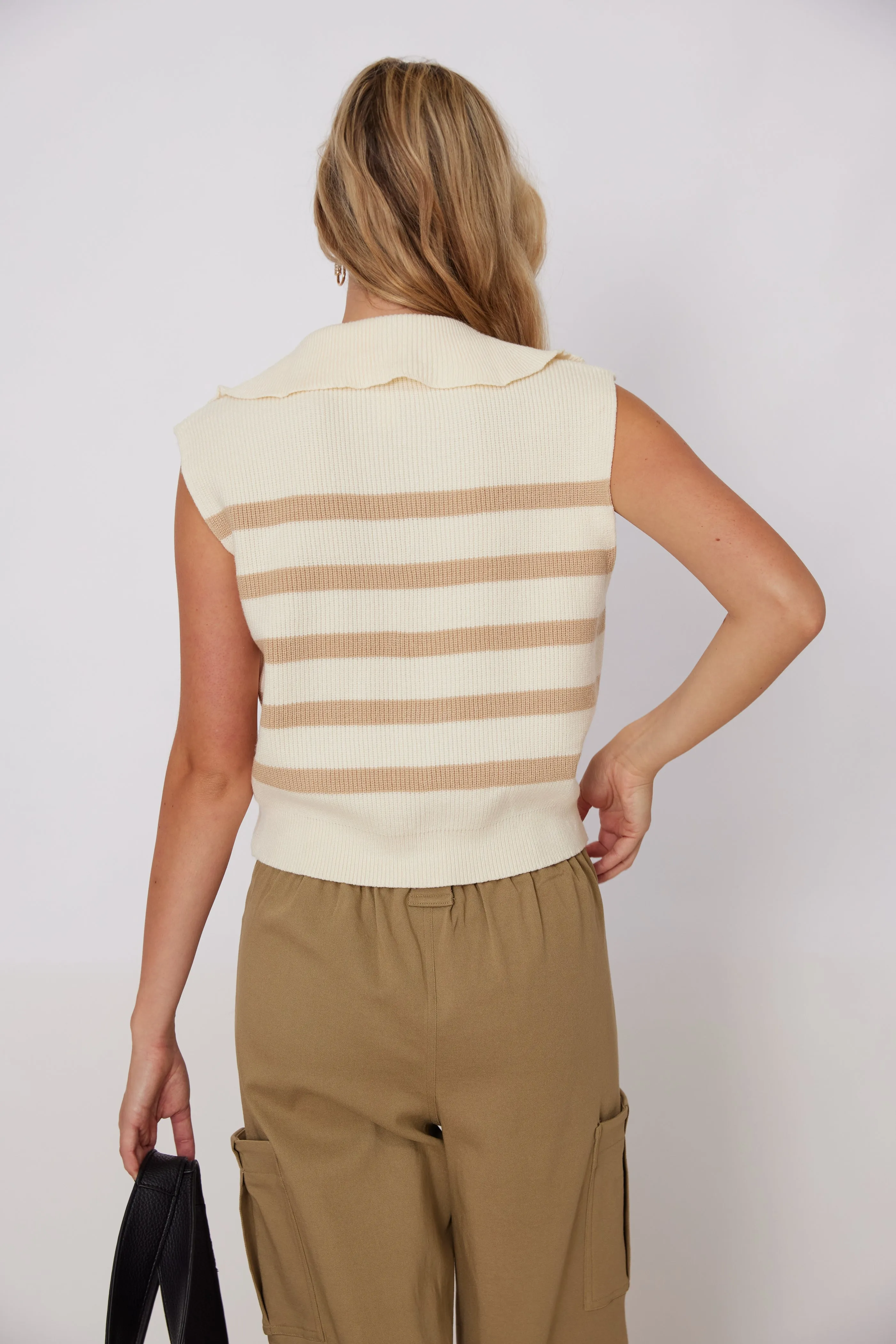 SALE - Coleman Zip Front Short Sleeve Sweater