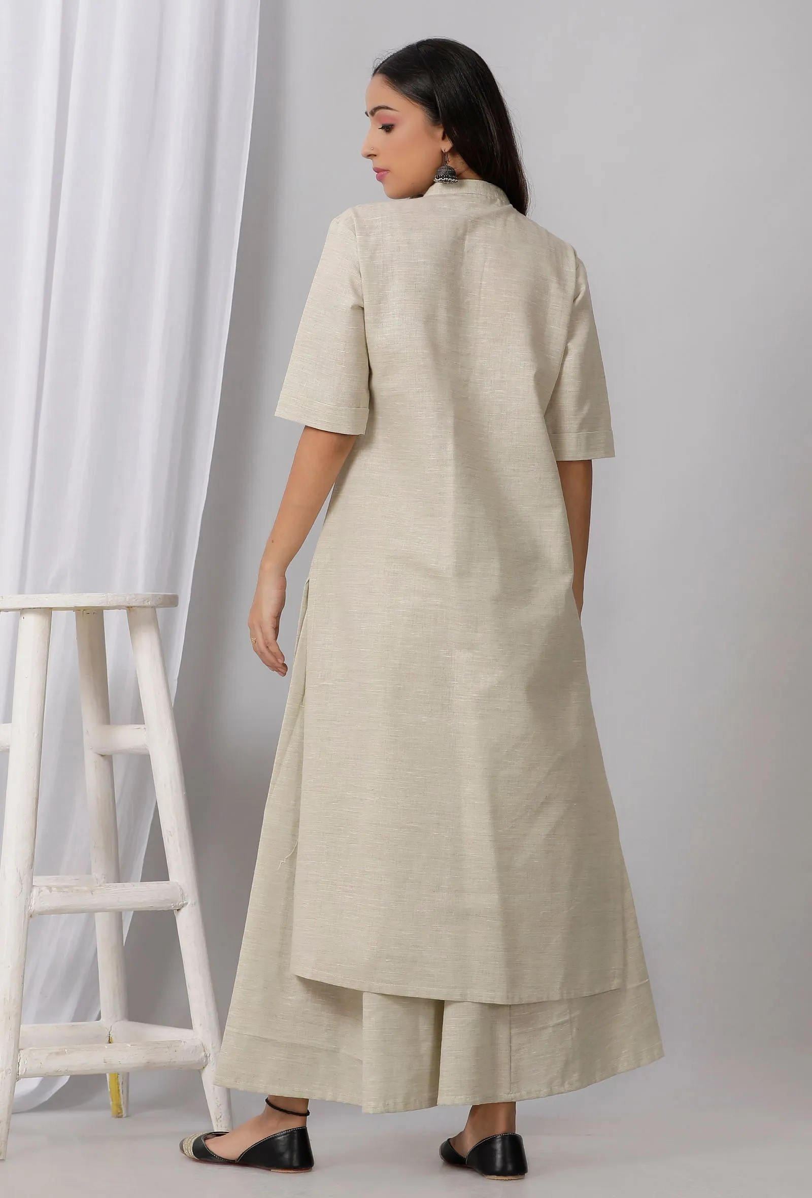 Sea Green Cotton Khadi Kurta