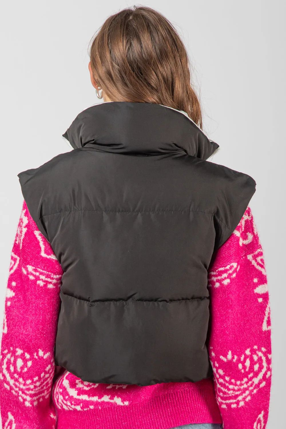Sharp Contrast Vest - Black