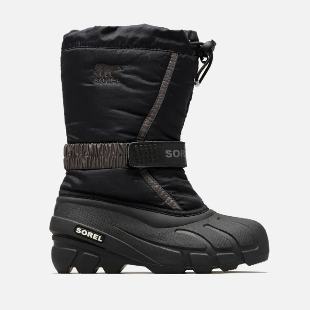 Sorel Childrens Flurry Snow Boot - Black/City Grey