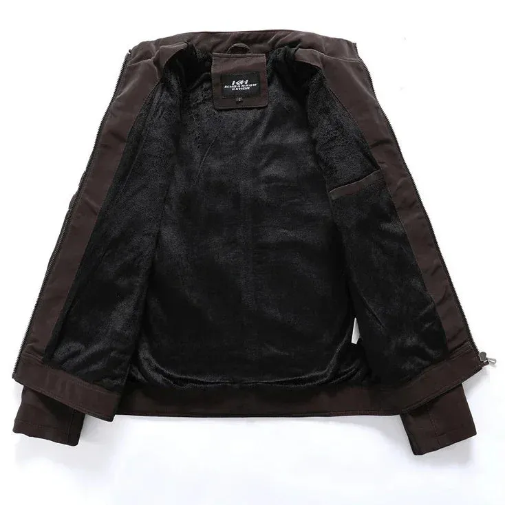 Stuart – Men's Slim-Fit Vintage Multi-pocket Motorcycle Leather Jacket