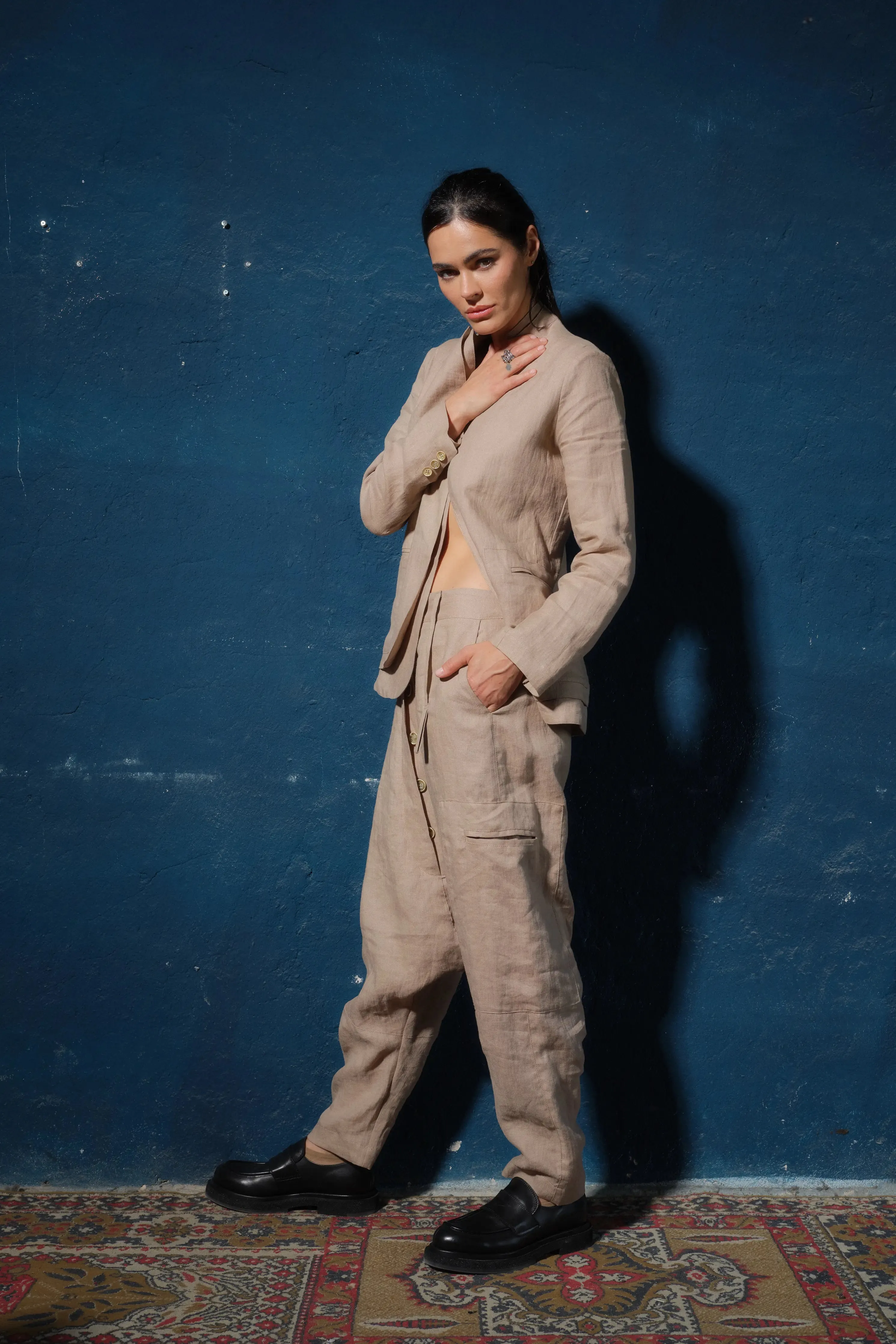 Sustainable Linen Drop-Crotch Women's Pants