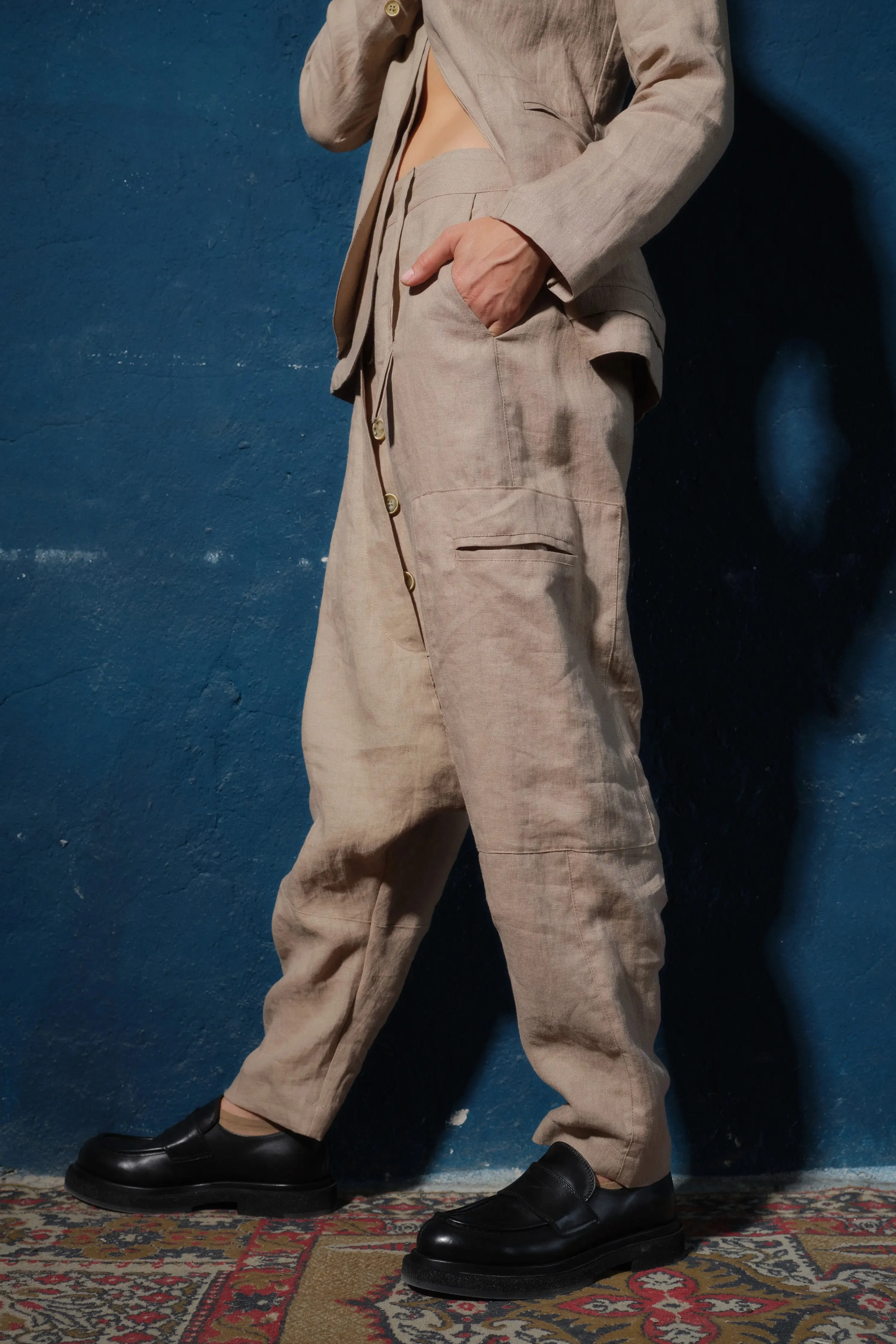 Sustainable Linen Drop-Crotch Women's Pants